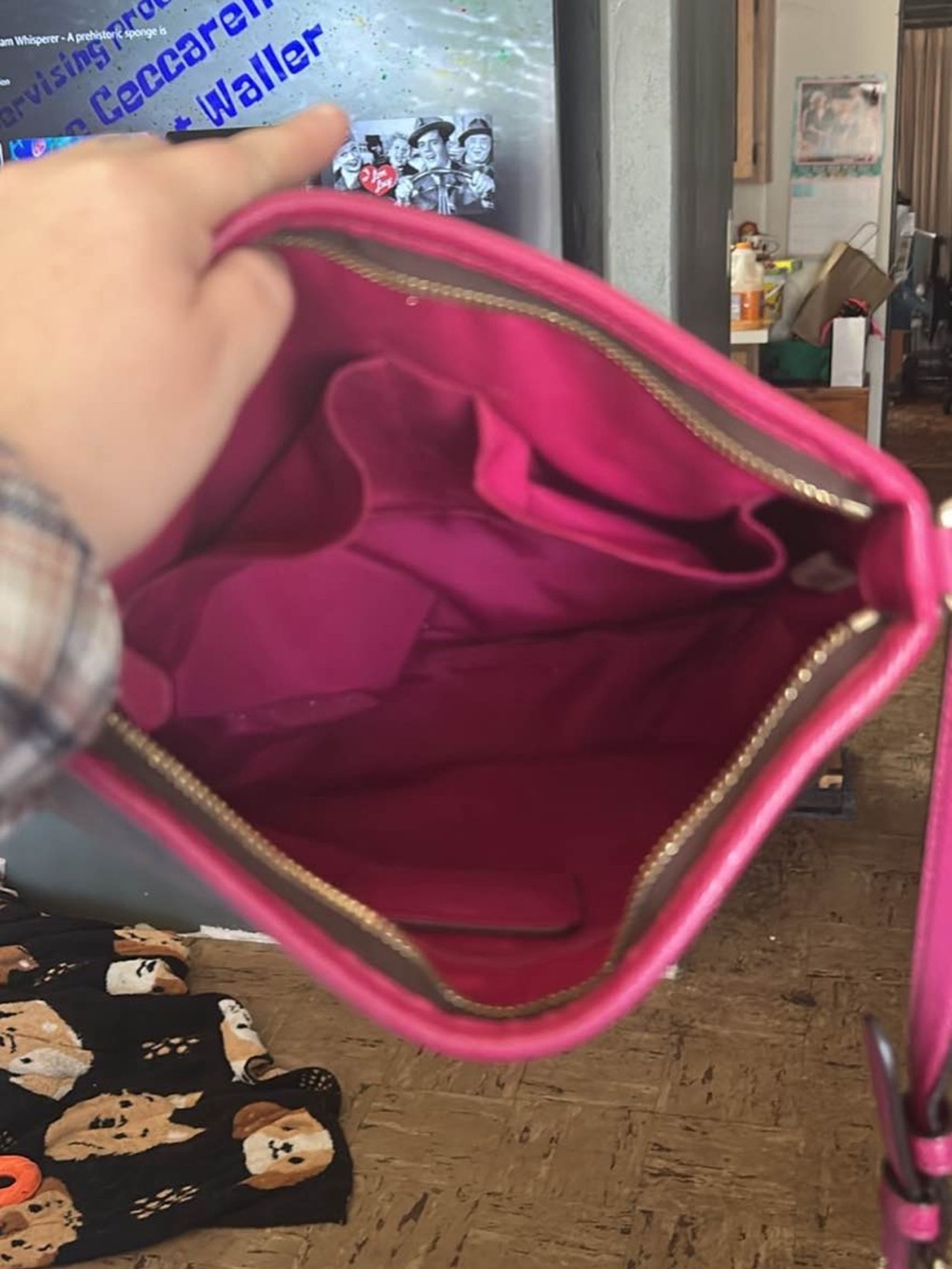 Coach Brown Signature Canvas Crossbody with Pink Trim - Picture 2 of 5